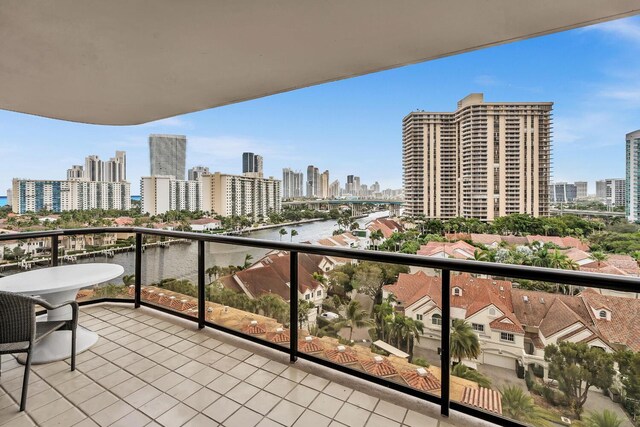 19667 Turnberry Way Unit 10C, Aventura, FL 33180 - balcony featuring a skyline view and a water view
