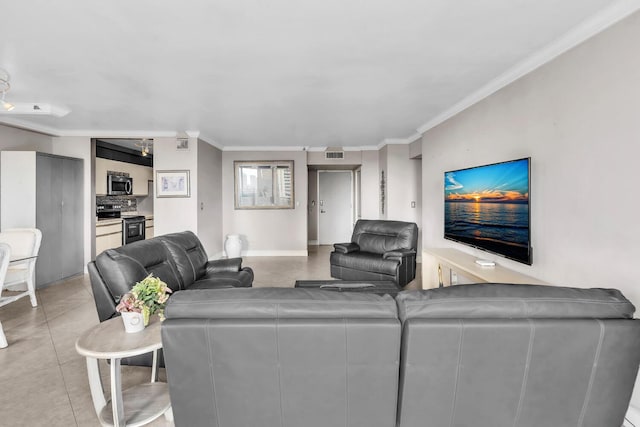 19667 Turnberry Way Unit 10C, Aventura, FL 33180 - living area with ornamental molding and light tile patterned floors