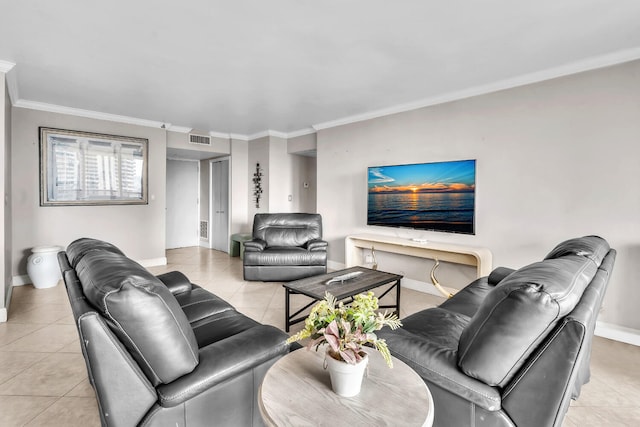 19667 Turnberry Way Unit 10C, Aventura, FL 33180 - living room with light tile patterned flooring and crown molding