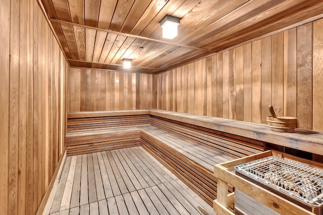 19667 Turnberry Way Unit 10C, Aventura, FL 33180 - relaxing sauna with wood walls, wood ceiling, and hardwood / wood-style flooring