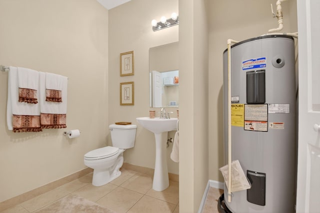 7271 Briella Dr, Boynton Beach, FL 33437 - half bath with water heater and tile patterned flooring