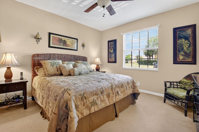 7271 Briella Dr, Boynton Beach, FL 33437 - bedroom featuring light carpet and ceiling fan