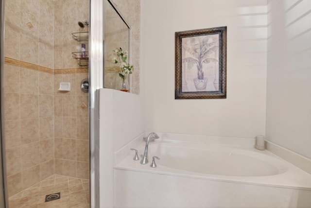 7271 Briella Dr, Boynton Beach, FL 33437 - bathroom featuring a garden tub and a shower stall