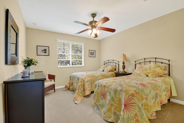 7271 Briella Dr, Boynton Beach, FL 33437 - carpeted bedroom with baseboards and a ceiling fan