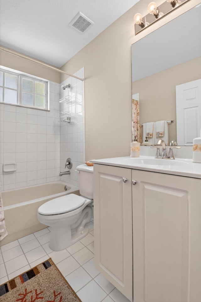 7271 Briella Dr, Boynton Beach, FL 33437 - bathroom featuring  shower combination, vanity, and tile patterned flooring