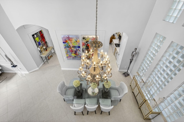 8168 Valhalla Dr, Delray Beach, FL 33446 - detailed view of arched walkways and a chandelier