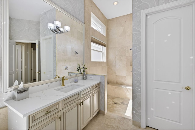 8168 Valhalla Dr, Delray Beach, FL 33446 - full bath featuring vanity, walk in shower, and recessed lighting