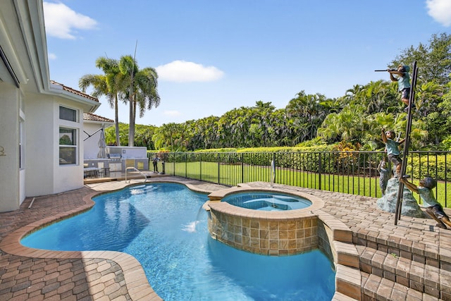 8168 Valhalla Dr, Delray Beach, FL 33446 - view of pool featuring a patio and a pool with connected hot tub