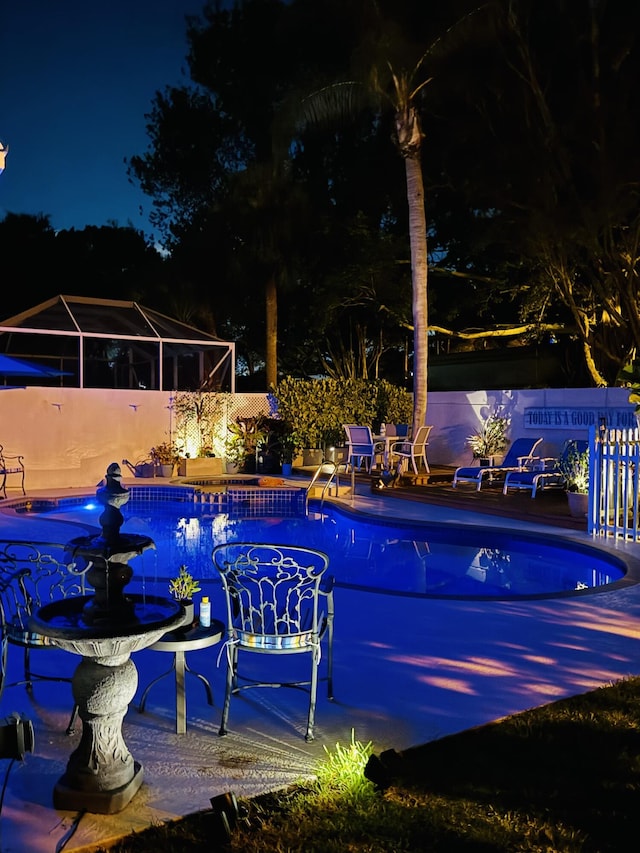 2002 Valencia Dr, Delray Beach, FL 33445 - view of pool at twilight