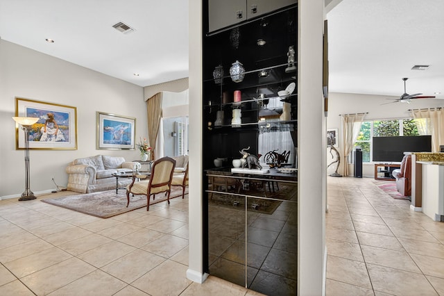 11291 Barca Blvd, Boynton Beach, FL 33437 - living area with a ceiling fan and light tile patterned floors