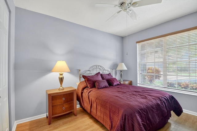 11291 Barca Blvd, Boynton Beach, FL 33437 - bedroom with light wood-style flooring and ceiling fan