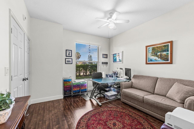 12480 Crystal Pointe Dr Unit 102, Boynton Beach, FL 33437 - office space featuring wood finished floors and a ceiling fan
