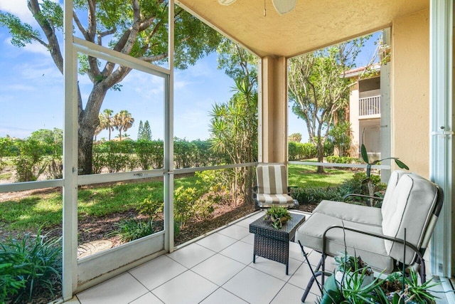12480 Crystal Pointe Dr Unit 102, Boynton Beach, FL 33437 - sunroom with ceiling fan and healthy amount of natural light