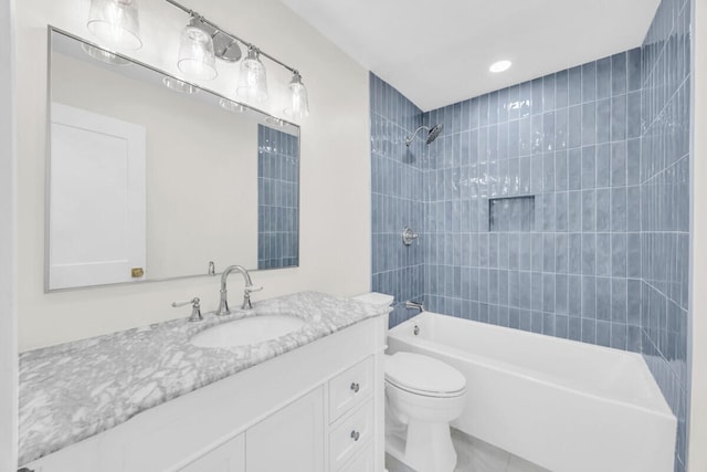 400 Riverside Dr, Palm Beach Gardens, FL 33410 - full bath with bathtub / shower combination, vanity, and recessed lighting