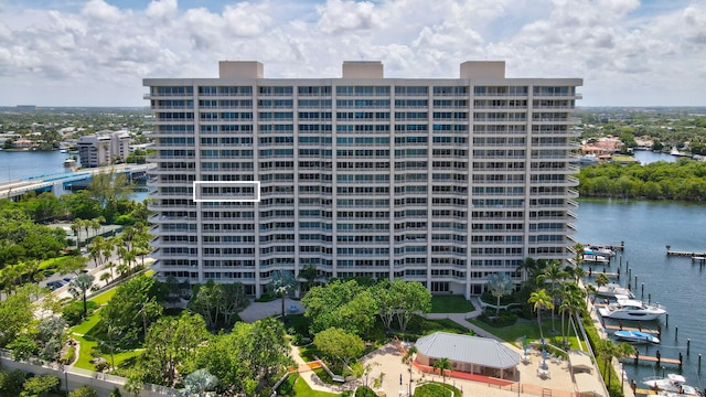 4101 N Ocean Blvd Unit 908, Boca Raton, FL 33431 - view of apartment building / complex with a water view and a view of city