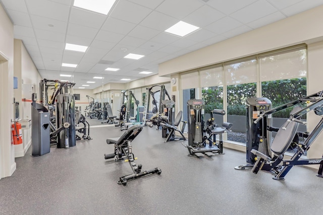 4101 N Ocean Blvd Unit 908, Boca Raton, FL 33431 - gym with a paneled ceiling