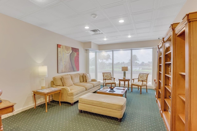 4101 N Ocean Blvd Unit 908, Boca Raton, FL 33431 - carpeted living room with recessed lighting and baseboards