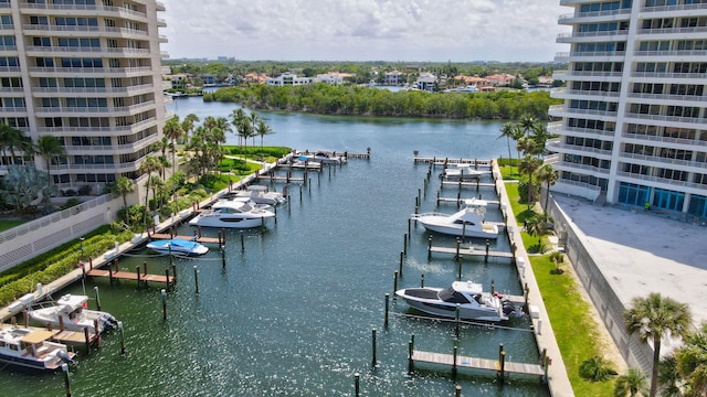 4101 N Ocean Blvd Unit 908, Boca Raton, FL 33431 - water view featuring a boat dock and numerous boat docks