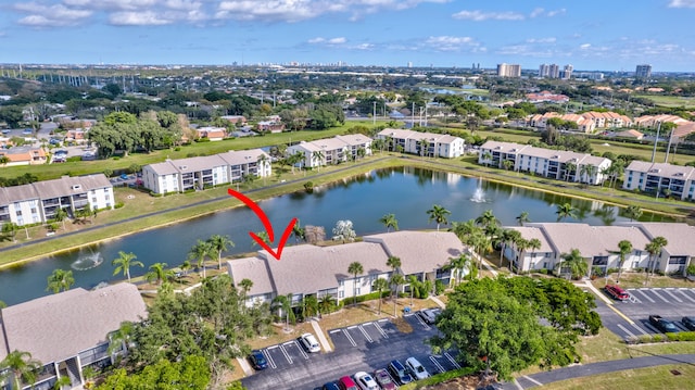 1102 Green Pine Blvd Unit A1, West Palm Beach, FL 33409 - aerial perspective of suburban area with a nearby body of water