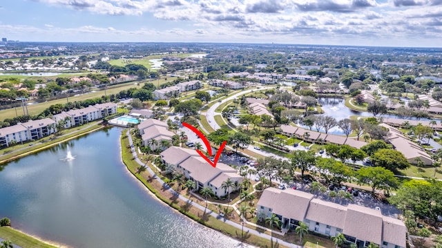 1102 Green Pine Blvd Unit A1, West Palm Beach, FL 33409 - aerial view of property's location with a large body of water and nearby suburban area
