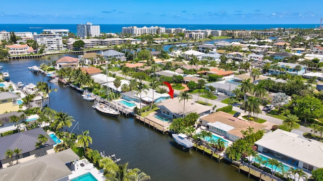 1555 SE 7th St, Deerfield Beach, FL 33441 - aerial perspective of suburban area featuring a large body of water