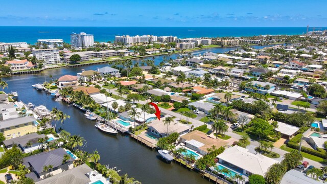 1555 SE 7th St, Deerfield Beach, FL 33441 - aerial view of residential area with a nearby body of water