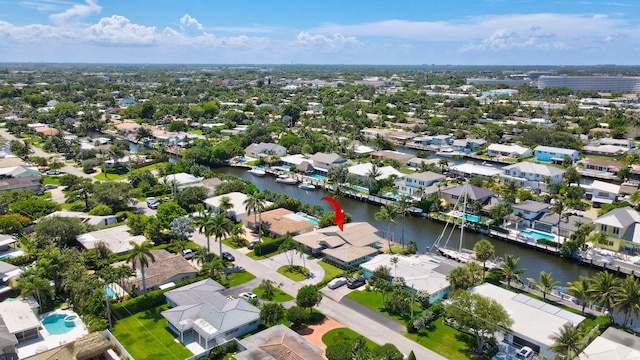 1555 SE 7th St, Deerfield Beach, FL 33441 - aerial perspective of suburban area featuring a large body of water