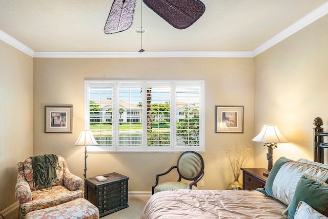 112 Palm Bay Dr Unit A, Palm Beach Gardens, FL 33418 - carpeted bedroom featuring crown molding