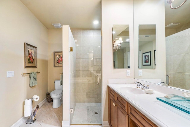 112 Palm Bay Dr Unit A, Palm Beach Gardens, FL 33418 - full bath with vanity, a stall shower, and tile patterned floors