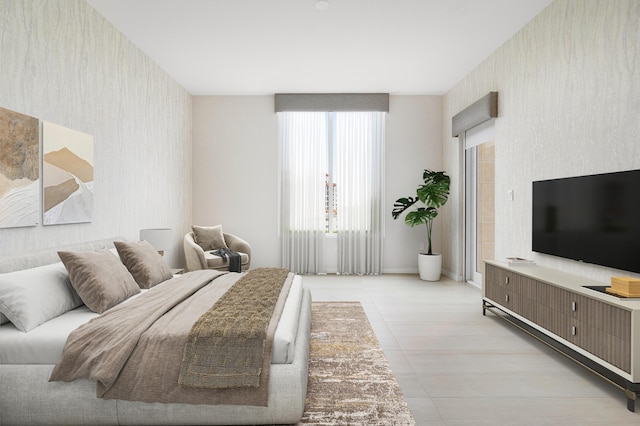 200 SE Mizner Blvd Unit 514, Boca Raton, FL 33432 - bedroom with baseboards and light tile patterned flooring