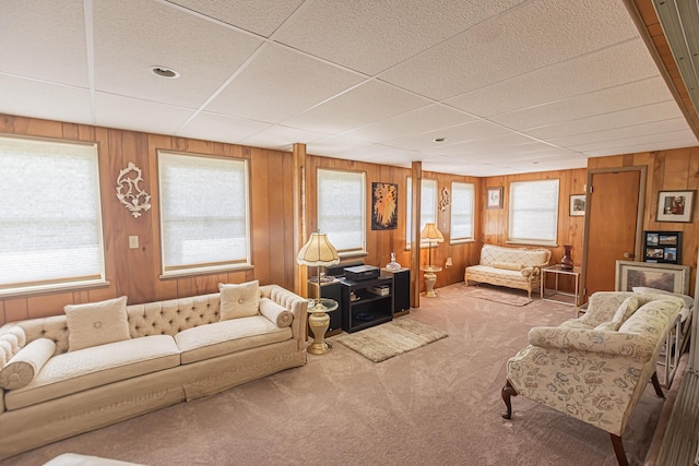309 NE Jonquil St, Port Saint Lucie, FL 34983 - carpeted living area with plenty of natural light and wooden walls