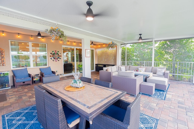 12736 SW Cattleya Ln, Port Saint Lucie, FL 34987 - view of patio with ceiling fan and an outdoor living space