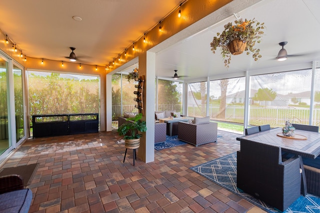 12736 SW Cattleya Ln, Port Saint Lucie, FL 34987 - sunroom featuring a ceiling fan and track lighting