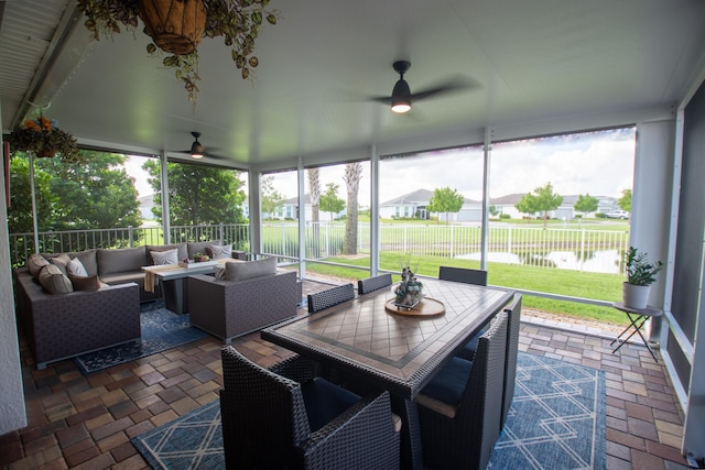 12736 SW Cattleya Ln, Port Saint Lucie, FL 34987 - sunroom / solarium with ceiling fan, outdoor lounge area, and healthy amount of natural light