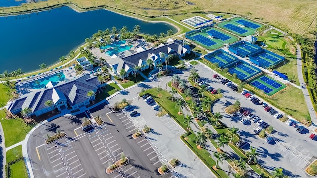 12736 SW Cattleya Ln, Port Saint Lucie, FL 34987 - aerial view of a pool and a large body of water