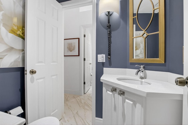 574 Emerald Way E, Deerfield Beach, FL 33442 - bathroom featuring marble finish floors and vanity