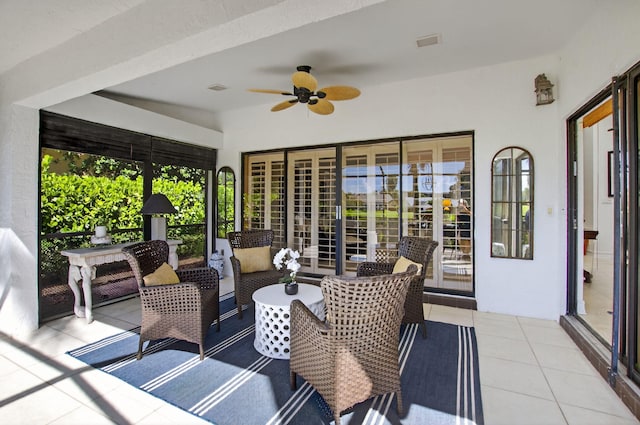 574 Emerald Way E, Deerfield Beach, FL 33442 - view of patio with ceiling fan