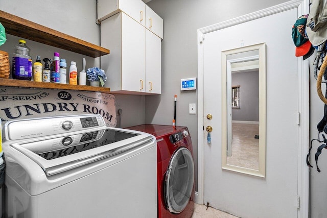 7141 Charleston Point Dr, Lake Worth, FL 33467 - laundry room with cabinet space and washing machine and dryer