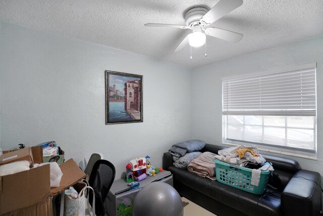 1395 SW 46 Th Ave, Fort Lauderdale, FL 33317 - bedroom with a textured ceiling and ceiling fan