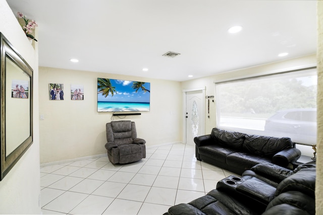 1395 SW 46 Th Ave, Fort Lauderdale, FL 33317 - living room with light tile patterned floors and recessed lighting
