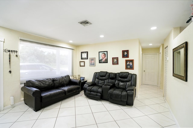 1395 SW 46 Th Ave, Fort Lauderdale, FL 33317 - living room featuring light tile patterned floors and recessed lighting