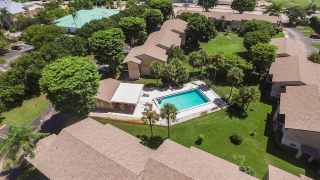 2755 W Atlantic Ave Unit C 212, Delray Beach, FL 33445 - aerial perspective of suburban area featuring a pool