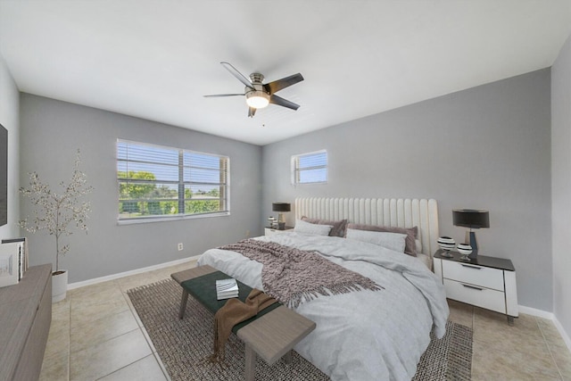2755 W Atlantic Ave Unit C 212, Delray Beach, FL 33445 - bedroom featuring light tile patterned floors and a ceiling fan