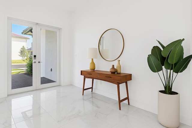 12240 SW 44th Ct, Davie, FL 33330 - entrance foyer featuring baseboards and light marble finish floors