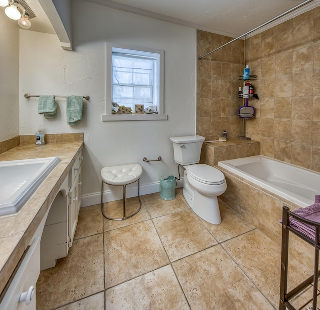 624 10th Ave N, Lake Worth Beach, FL 33460 - bathroom featuring vanity, tiled shower / bath, and tile patterned flooring