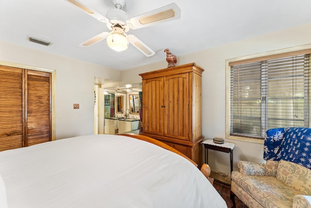 918 Grace Ave, Lake Worth, FL 33461 - bedroom with a closet and a ceiling fan