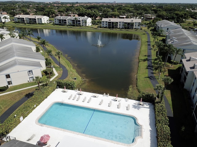 1119 Green Pine Blvd Unit C1, West Palm Beach, FL 33409 - aerial perspective of suburban area with a nearby body of water and a pool area