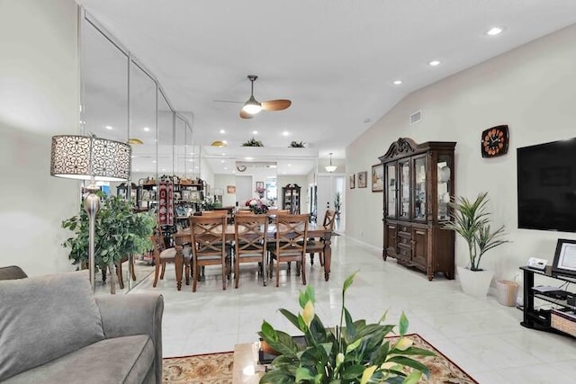 18619 Breezy Palm Way, Boca Raton, FL 33496 - dining space featuring ceiling fan and recessed lighting