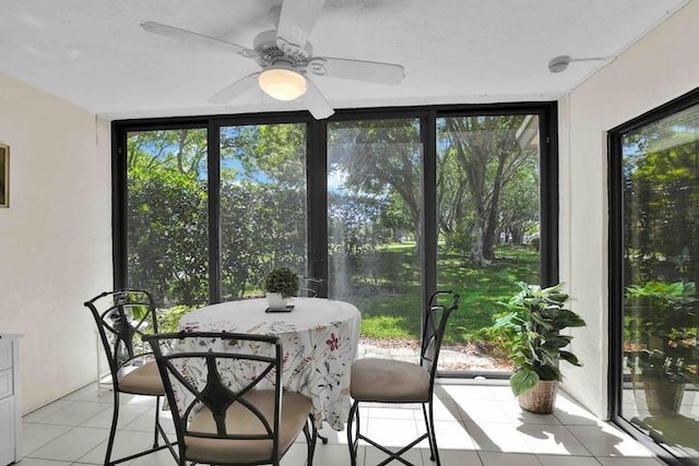 18619 Breezy Palm Way, Boca Raton, FL 33496 - sunroom featuring a ceiling fan and plenty of natural light