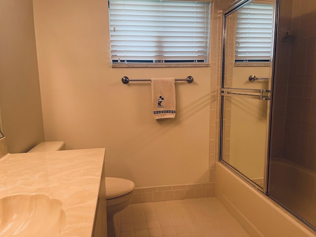 18619 Breezy Palm Way, Boca Raton, FL 33496 - full bath with tile patterned floors, vanity, and enclosed tub / shower combo